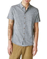 Lucky Brand Short Sleeve Button Up Shirt In Black Iris At Nordstrom