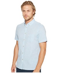 Ben Sherman Short Sleeve Mod Plainlinen Summer Shirt Clothing