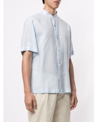 Shanghai Tang Short Sleeved Mandarin Collar Shirt