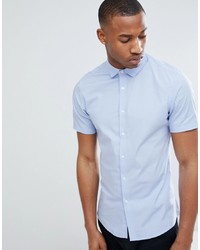 ASOS DESIGN Slim Shirt With Stretch In Blue