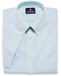 jcpenney Stafford Travel Short Sleeve Wrinkle Free Oxford Dress Shirt