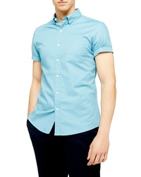 Topman Stretch Skinny Fit Twill Shirt