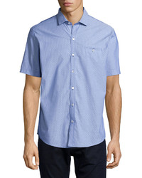 Zachary Prell Textured Dobby Short Sleeve Shirt Blue