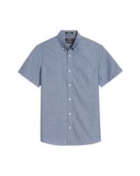 Nordstrom Men's Shop Trim Fit Short Sleeve Non Iron Button Up Shirt