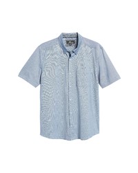 Johnston & Murphy Xc Flex Short Sleeve Knit Button Up Shirt In Navy Solid At Nordstrom