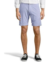 Vintage 1946 Blue Cotton Linen Seersucker Striped Shorts