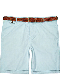 River Island Light Blue Rolled Up Chino Shorts