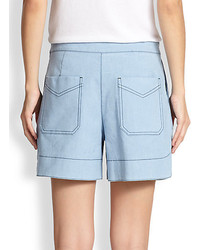 3.1 Phillip Lim Pleated Chambray Shorts