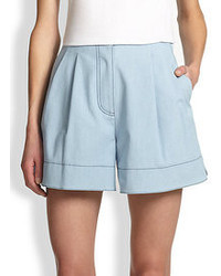 3.1 Phillip Lim Pleated Chambray Shorts