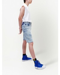 KARL LAGERFELD JEANS Relaxed Cut Distressed Shorts