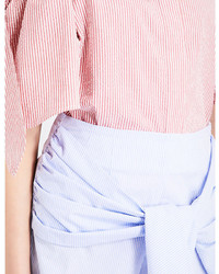 Vivetta Self Tie Striped Cotton Shorts