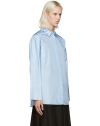 Nina Ricci Blue Technical Silk Blouse