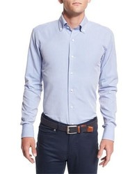 Peter Millar Collection Perfect Pinpoint Dress Shirt Blue Ceillo
