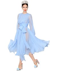 Dolce & Gabbana Pleated Silk Chiffon Dress