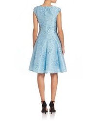 Talbot Runhof Jacquard Fit  Flare Cocktail Dress