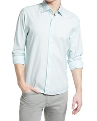 Scott Barber Luxury Cotton Silk Solid Shirt In Aqua At Nordstrom