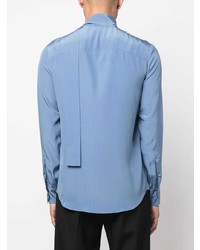 Valentino Scarf Neck Silk Shirt