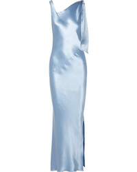 Deitas Louise Asymmetric Silk Satin Maxi Dress