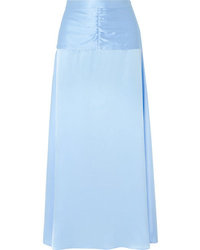 Light Blue Silk Maxi Skirt