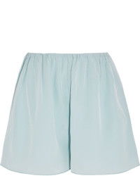 Light Blue Silk Shorts