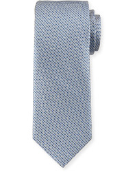 Neiman Marcus Basketweave Silk Tie Blue