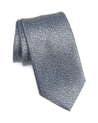 David Donahue Solid Silk Tie In Charcoal At Nordstrom