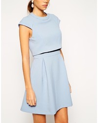 Asos Collection A Line Skater Dress With Double Layer And High Neck