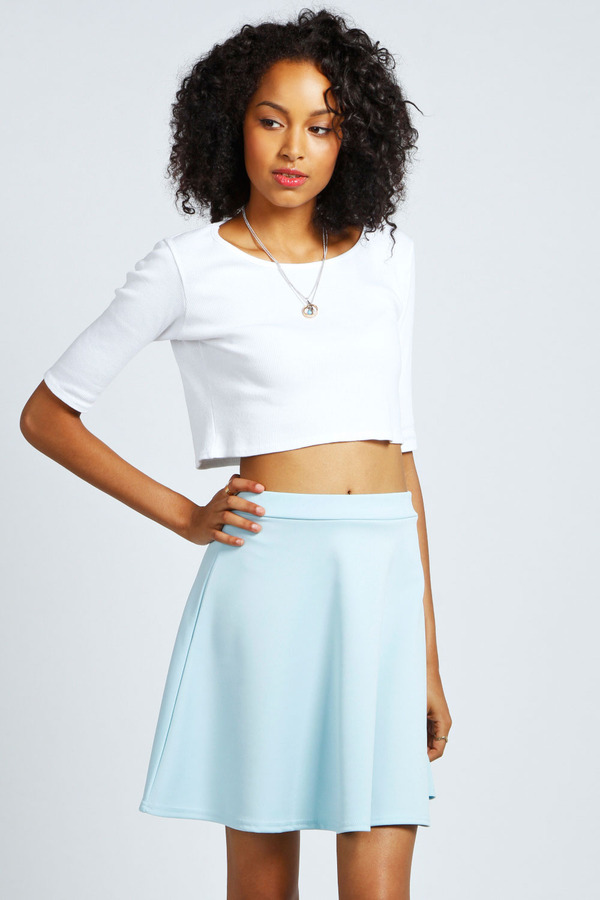 White scuba skater skirt sale