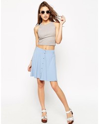 Asos Mini Skater Skirt With Poppers