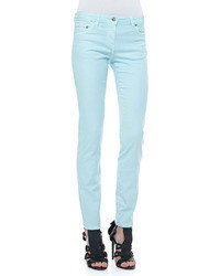 Roberto Cavalli 5 Pocket Solid Skinny Jeans Light Blue