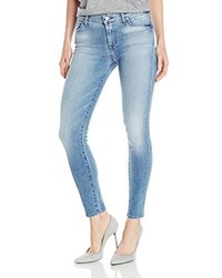 7 For All Mankind The Ankle Skinny Jean In Light Blue