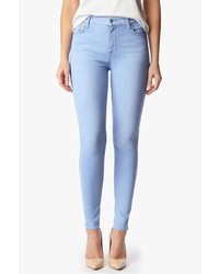 7 For All Mankind The High Waist Skinny In Bleached Aquamarine