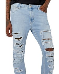 Topman Aaa Collection Shredded Skinny Jeans