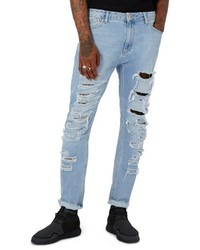 Topman Aaa Collection Shredded Skinny Jeans