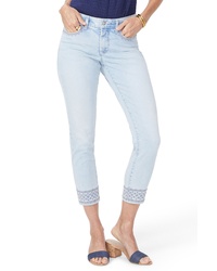 NYDJ Ami Embroidered Border Ankle Skinny Jeans