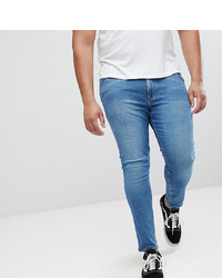 ASOS DESIGN Asos Plus Extreme Super Skinny Jeans In Mid Blue