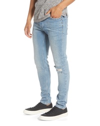 Topman Bleach Stud Skinny Fit Jeans