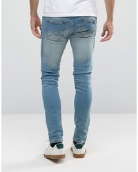 of America Blend Cirrus Skinny Sweat Jeans Light Blue, | Asos | Lookastic