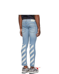 Off-White Blue Diag Skinny Jeans