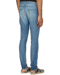 Saint Laurent Blue Low Waisted Skinny Jeans