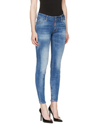 Dsquared2 Blue Medium Waist Skinny Jeans