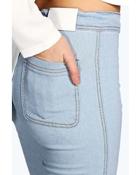 Boohoo Lara Bleach Wash Super Skinny Tube Jeans