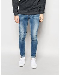 Asos Brand Extreme Super Skinny Jeans In Light Wash