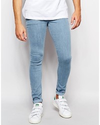 Asos Brand Extreme Super Skinny Jeans In Light Wash
