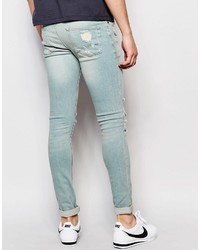 Asos Brand Extreme Super Skinny Jeans With Rips