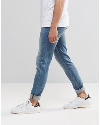 Asos Brand Skinny Jeans In 125oz In Light Blue Wash