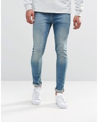 Asos Brand Super Skinny Jeans In 125oz In Light Blue