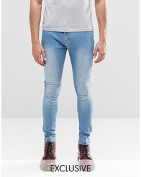 Brooklyn Supply Co Light Washed Distressed Denim Dyker Jeans In Super Skinny Fit