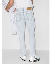 Off-White Diagonal Striped Pocket Skinny Jeans