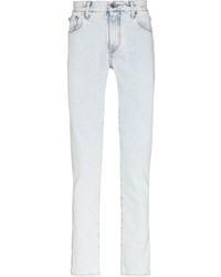 Off-White Diagonal Striped Pocket Skinny Jeans
